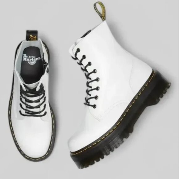 Dr Doc Martens Jadon Smooth Leather Platform Lace Up Zip Combat Boots 7 - Picture 5 of 8